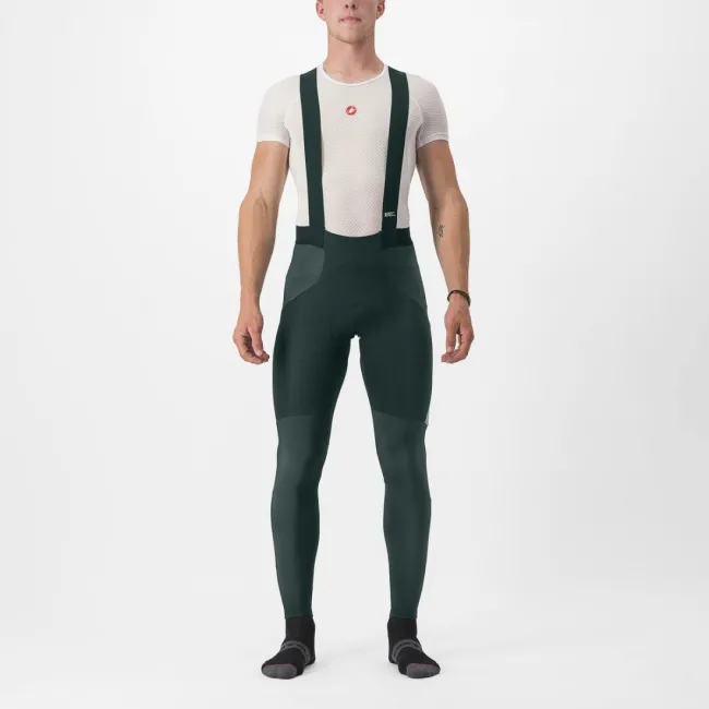 Pantaloni lungi cu bretele Castelli Sorpasso RoS Verde Inchis XS