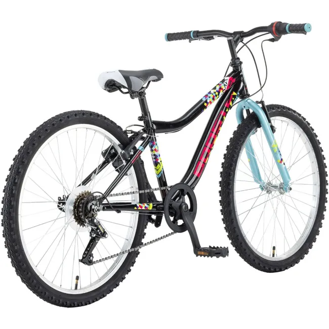 Bicicleta Copii Booster 2023 Plasma - 24 Inch, Negru-Turcoaz