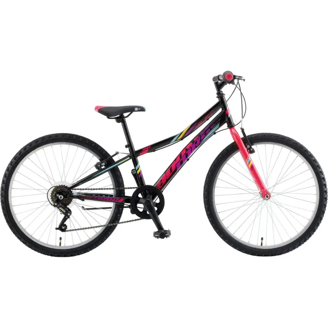Bicicleta Copii Booster 2023 Turbo - 24 Inch, Negru-Roz