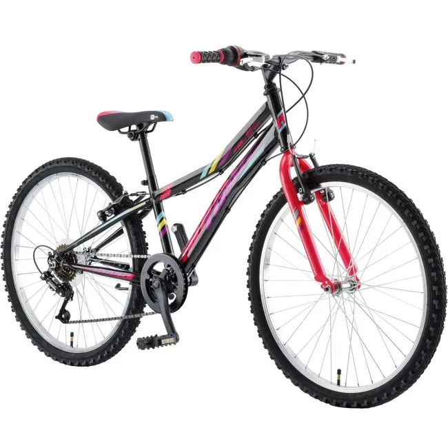 Bicicleta Copii Booster 2023 Turbo - 24 Inch, Negru-Roz
