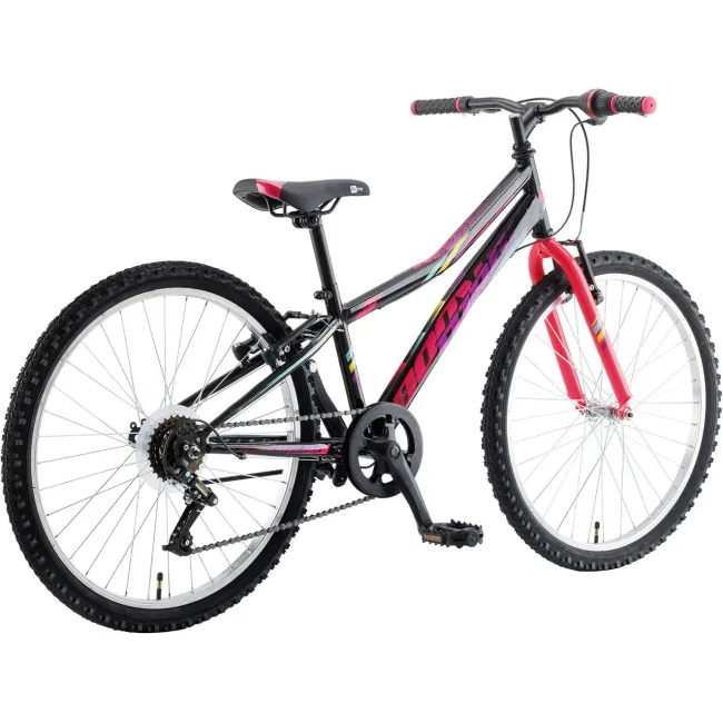 Bicicleta Copii Booster 2023 Turbo - 24 Inch, Negru-Roz