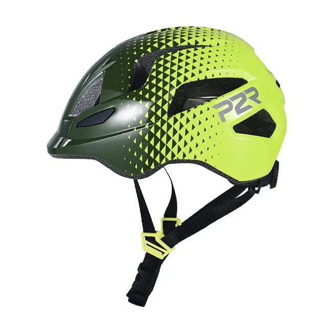 Casca Ciclism Copii P2R MASCOT - 52-56 cm, S, Verde inchis-Galben