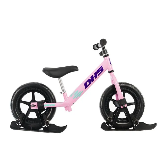 Bicicleta fara pedale DHS RIDE-ON Roz, kit ski inclus