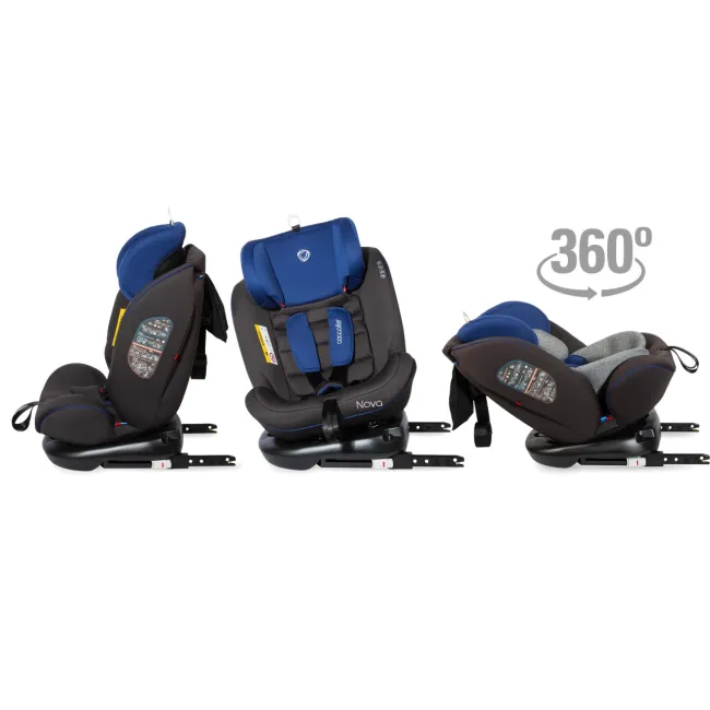 Scaun Auto Copii, Rotativ cu Isofix Coccolle Nova, 0-36 Kg - Albastru