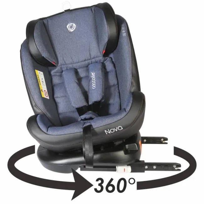 Scaun Auto Rotativ Coccolle Nova cu Isofix 0-36 Kg - Albastru inchis