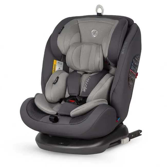 Scaun auto copii, rotativ cu isofix Coccolle Nova Moonlit, 0-36 kg - Gri