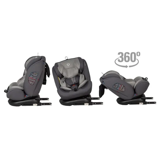 Scaun auto copii, rotativ cu isofix Coccolle Nova Moonlit, 0-36 kg - Gri
