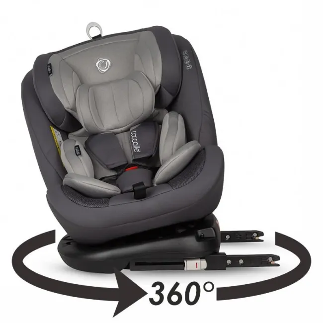 Scaun auto copii, rotativ cu isofix Coccolle Nova Moonlit, 0-36 kg - Gri