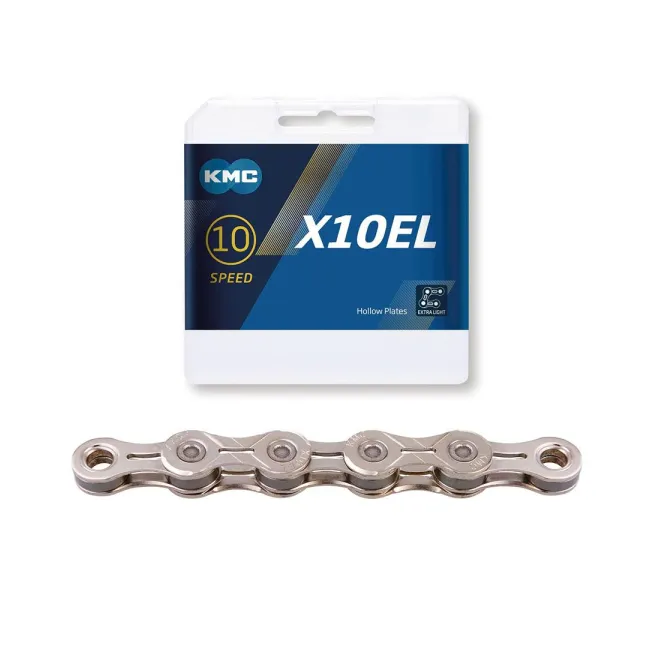 Lant Bicicleta KMC X10EL - 1/2 X 11/128 Inch, 10 Viteze, Argintiu