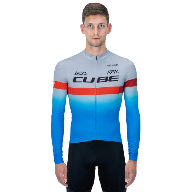 TRICOU CUBE TEAMLINE JERSEY L/S BLUE RED GREY S