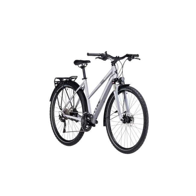 BICICLETA CUBE NATURE EXC ALLROAD TRAPEZE POLARSILVER BLACK 2023 S (50 CM)