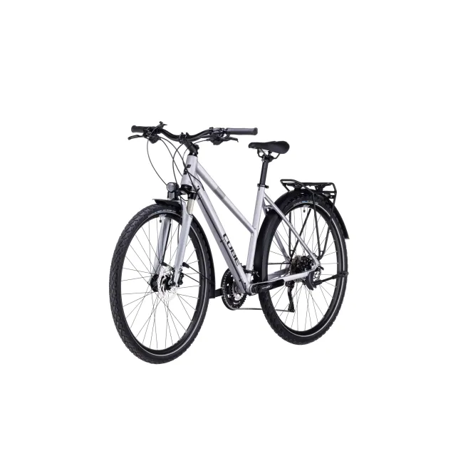 BICICLETA CUBE NATURE EXC ALLROAD TRAPEZE POLARSILVER BLACK 2023 S (50 CM)