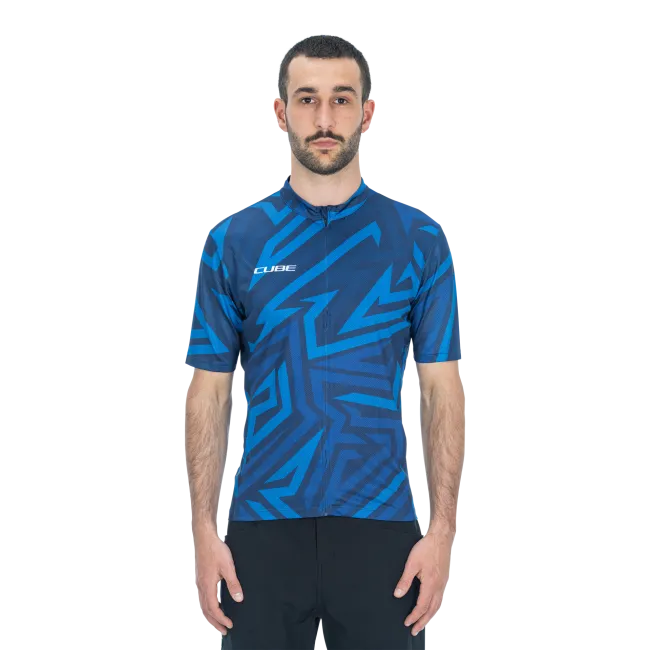 TRICOU CICLISM CUBE ATX JERSEY FULL ZIP CMPT S/S BLUE M