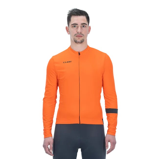 TRICOU CICLISM CUBE BLACKLINE JERSEY L/S ORANGE L