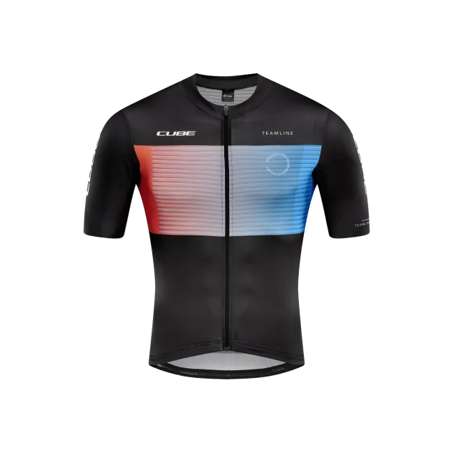 TRICOU CICLISM CUBE TEAMLINE JERSEY S/S BLACK BLUE RED M