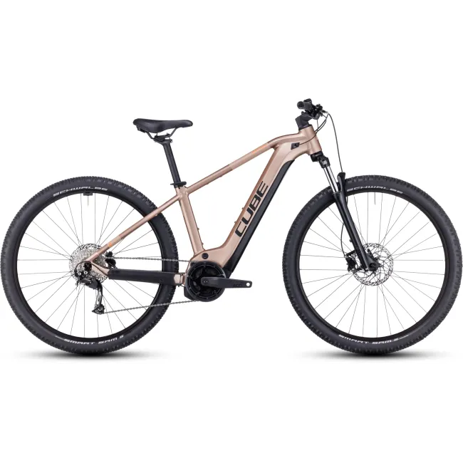 BICICLETA ELECTRICA E-BIKE CUBE REACTION HYBRID PERFORMANCE 625 METALLICBROWN ORANGE 2023 CADRU XS (14") - ROTI 27.5