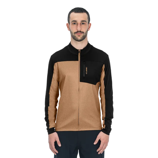BLUZA CUBE ATX FULL ZIP CMPT L/S BROWN/BLACK XXL