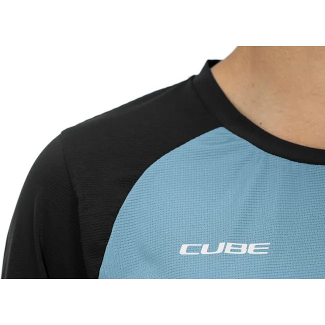 TRICOU CUBE ATX WS ROUND NECK  L/S BLACK/BLUE XS