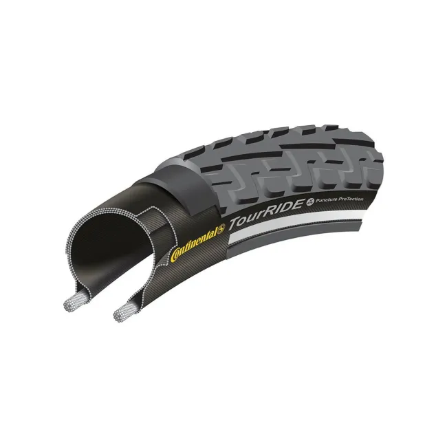 Anvelopa Bicicleta Continental Ride Tour Reflex Puncture-ProTection 42-622 (28*1.6) negru/negru