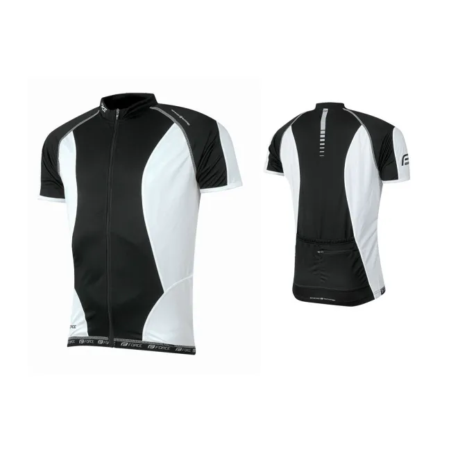 Tricou ciclism Force T12 negru/alb M
