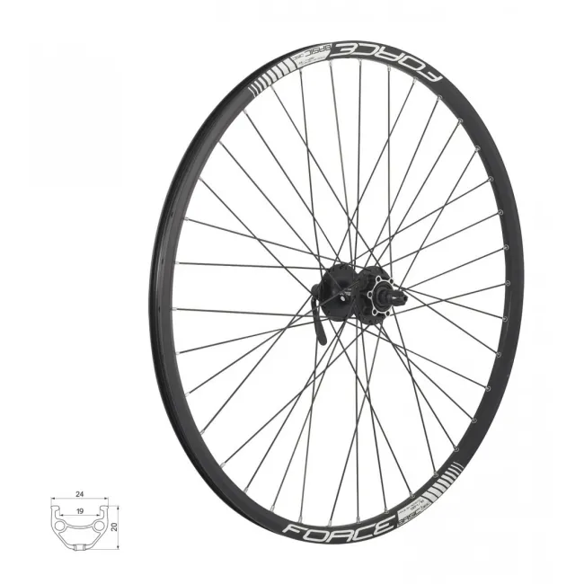 Roata Fata Bicicleta Force Basic Disc 584x19, 27.5 inch, negru