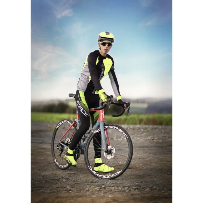 Pantaloni Force F58 cu bretele si bazon Negru-Fluo S