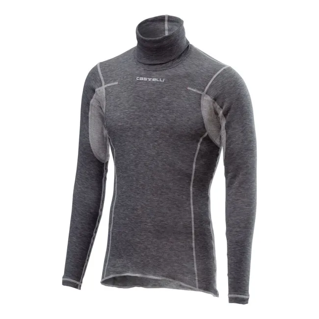 Bluza de corp cu guler Castelli Flanders Neck Warm, Gri, XS