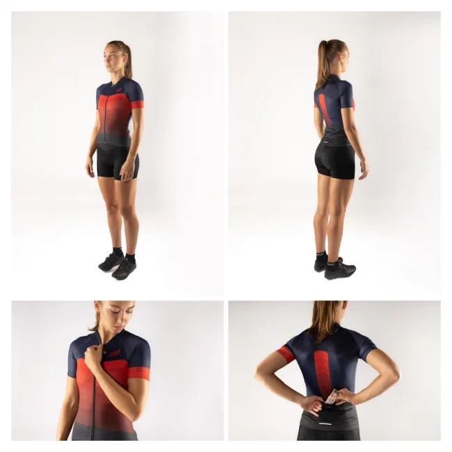 Tricou Force F Ascent Lady albastru/rosu L
