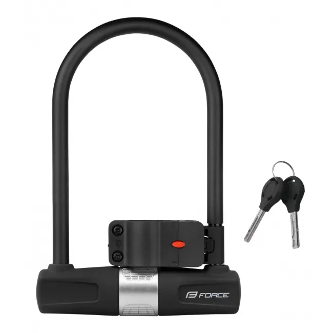 Lacat U-lock FORCE Cu suport de prindere 11.5x18.9cm Negru