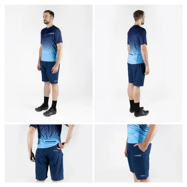 Pantaloni Force Blade MTB cu sub-pantaloni cu bazon Navy XXXL