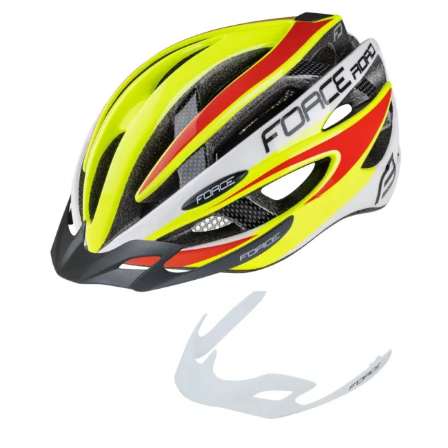 Casca Force Road, fluo/alb/rosu S-M (54-58 cm)