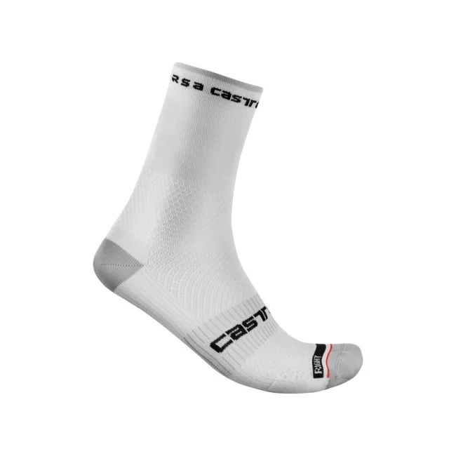 Sosete Castelli Rosso Corsa PRO 15, Alb, 44-47