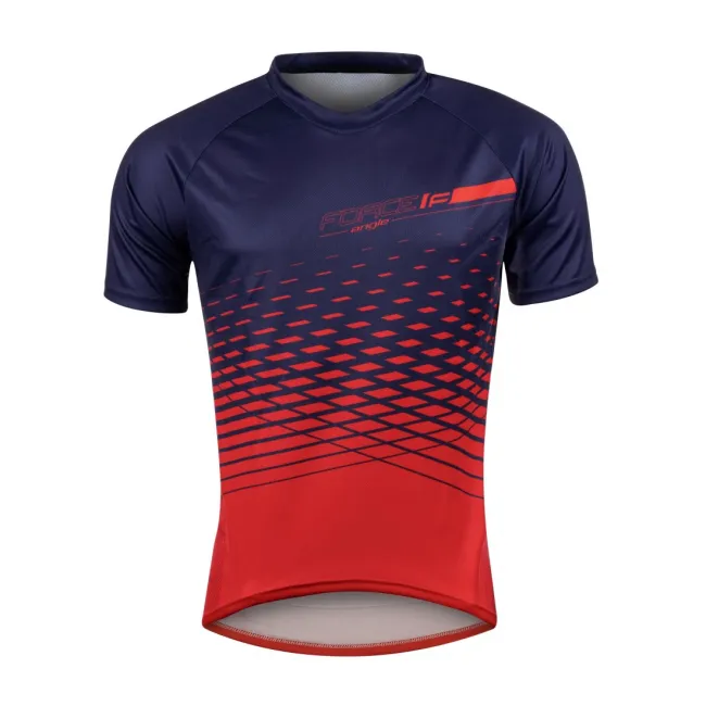 Tricou maneca scurta Force MTB Angle albastru/rosu L