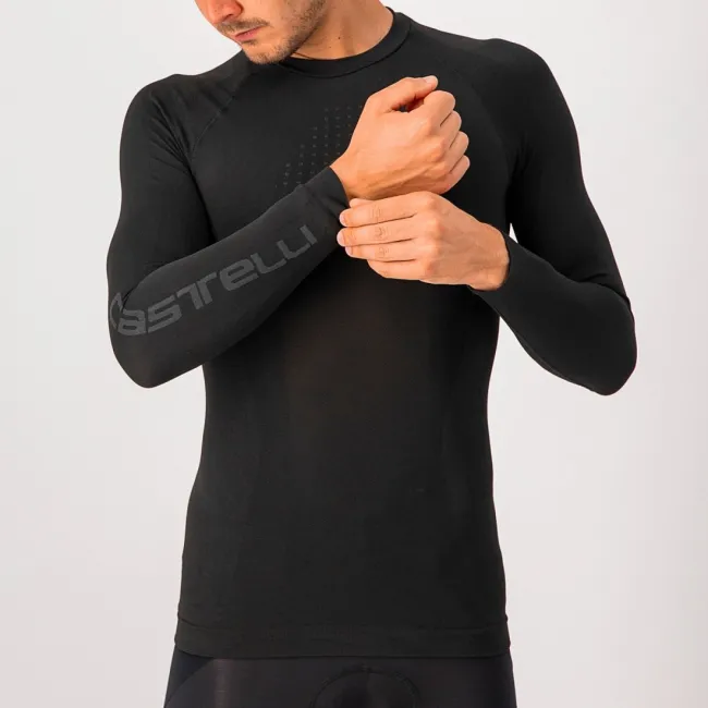 Bluza de corp cu maneca lunga Castelli Seamless Base Layer LS, Negru, L/XL