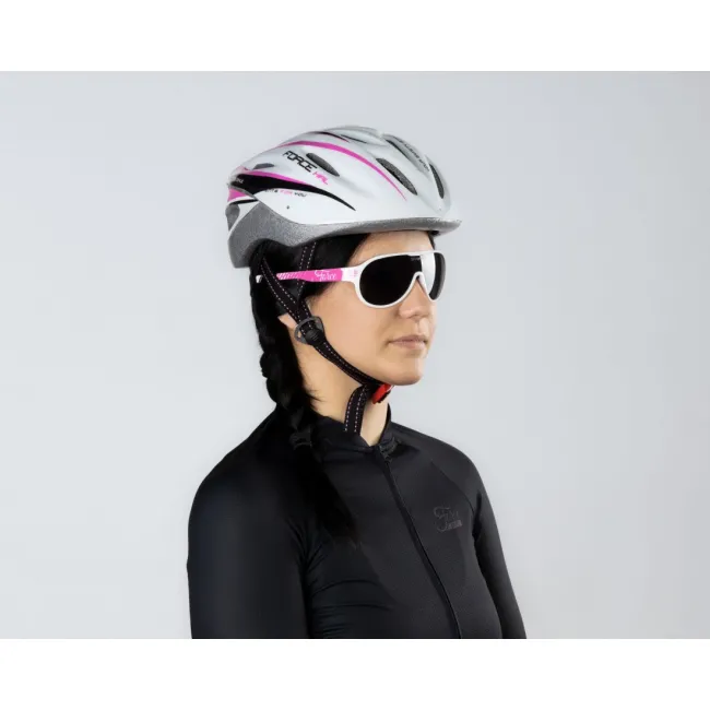 Ochelari Force Rosie, lady/junior, lentila neagra, alb/roz