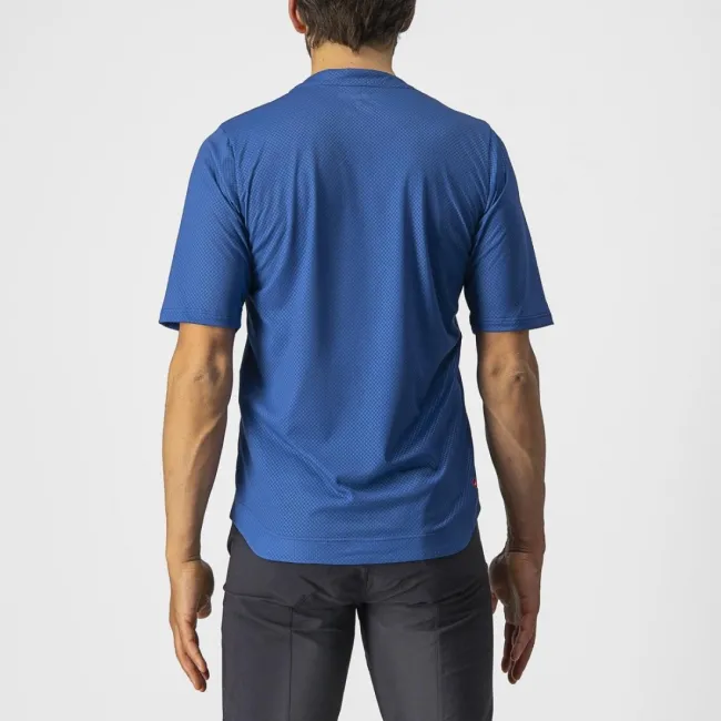 Jersey cu maneca lunga Castelli Trail Tech LS Tee, Albastru/Negru, L