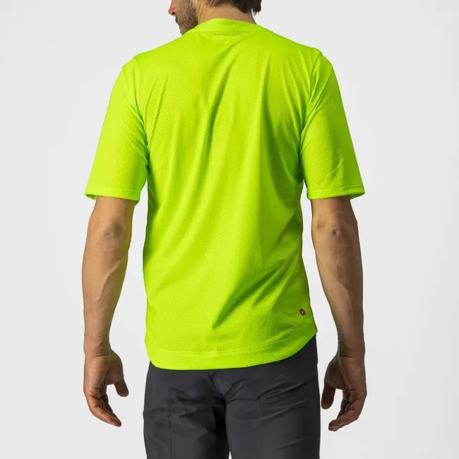 Jersey cu maneca scurta Castelli Trail Tech Tee, Galben Fluo/Negru, L