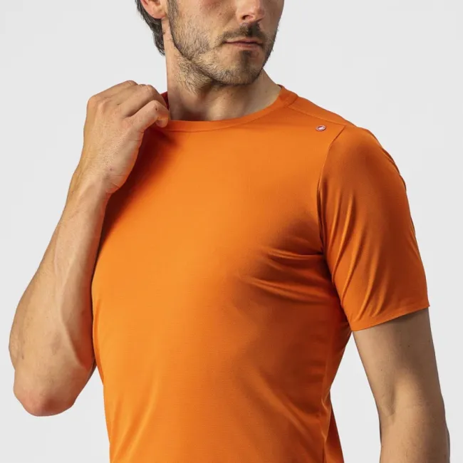 Tricou casual cu maneca scurta Castelli Tech 2 Tee, Portocaliu, XL