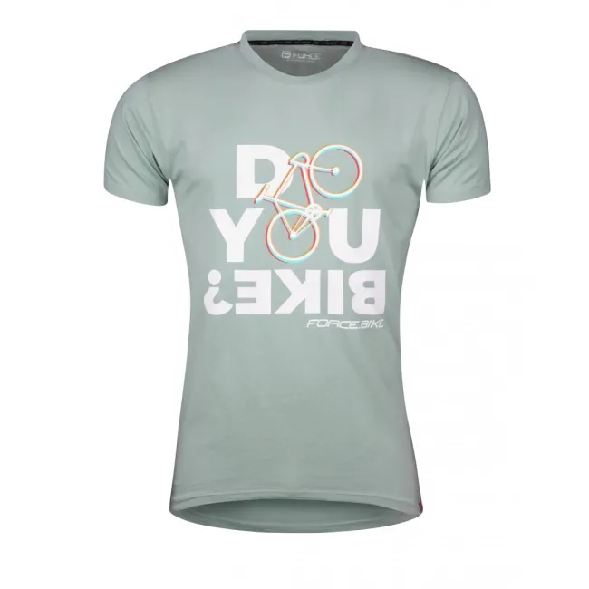 Tricou ciclism Force Bike, gri/verde, XXXL