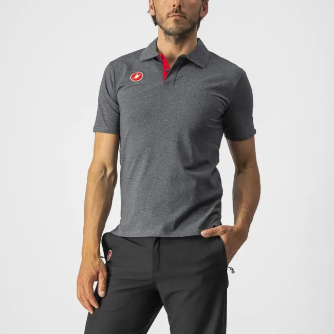 Tricou polo Castelli Race Day Polo Gri L