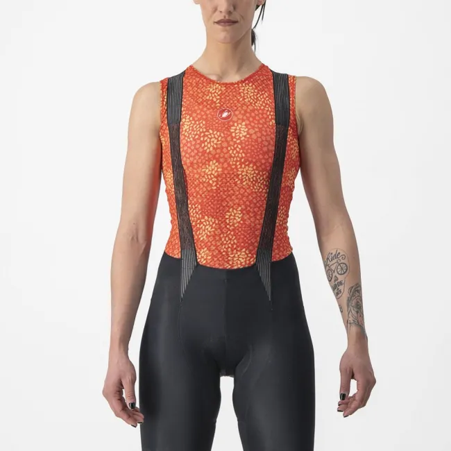 Bluza de corp fara maneci Castelli Pro Mesh 4 W SL de dama Portocaliu S
