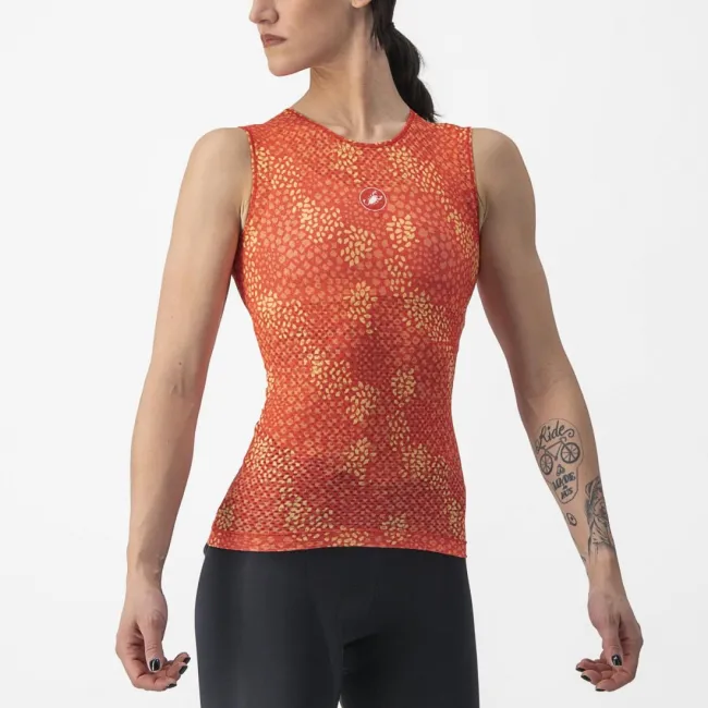 Bluza de corp fara maneci Castelli Pro Mesh 4 W SL de dama Portocaliu S