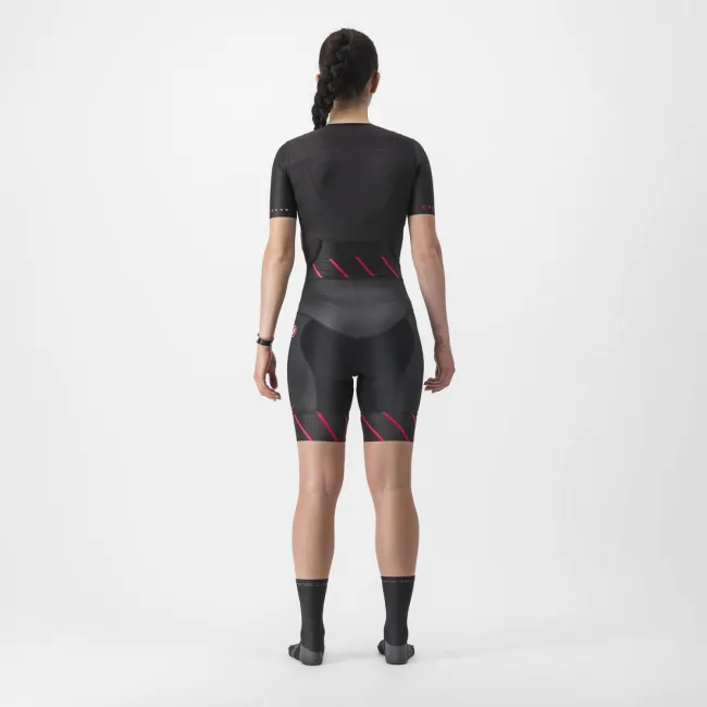 Costum de triatlon cu maneca scurta Castelli Free Sanremo W SS de dama Negru/Magenta S