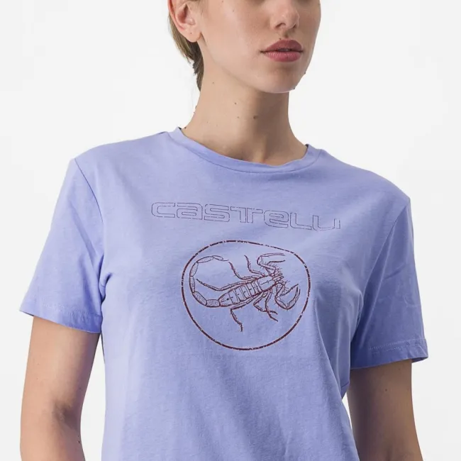Tricou casual Castelli Pedalare Tee de dama Violet M