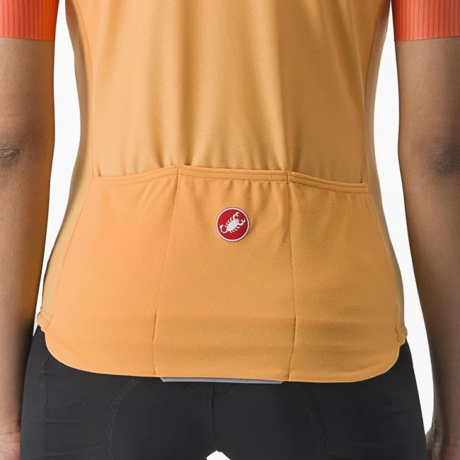 Tricou cu maneca scurta Castelli Velocissima de dama Galben/Portocaliu M