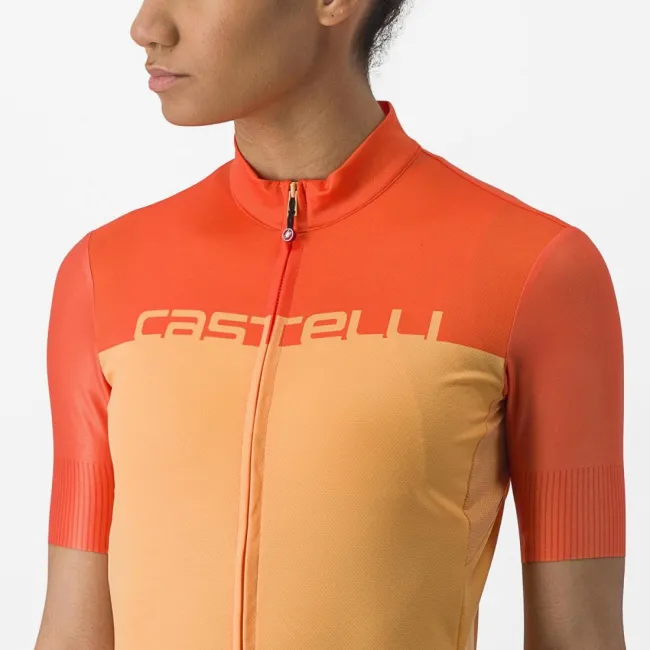 Tricou cu maneca scurta Castelli Velocissima de dama Galben/Portocaliu M