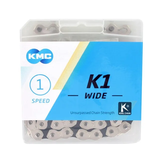 Lant KMC K1 Wide Single-Speed Argintiu/Negru 100 Zale