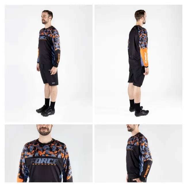Bluza Force Reckless Maneca Lunga Black-Orange M