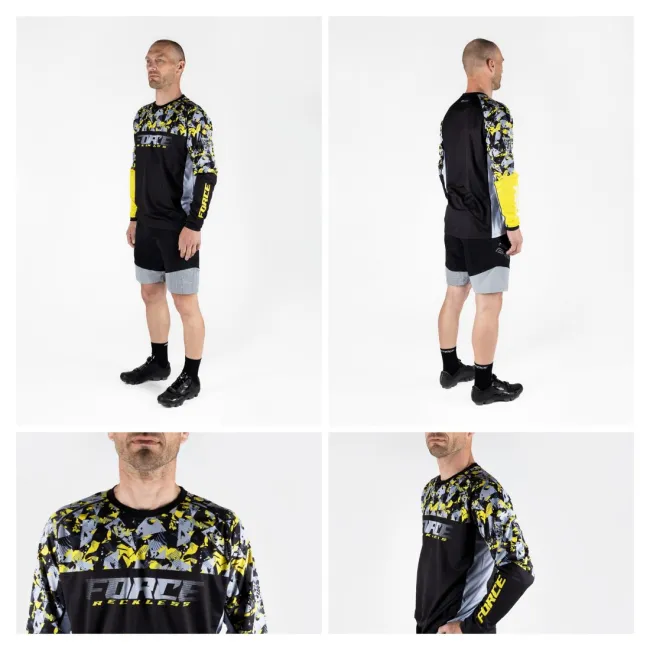 Bluza Force Reckless Maneca Lunga Black-Yellow-Grey M