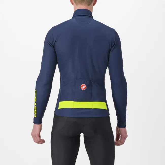 Tricou cu maneca lunga Castelli Puro 3 FZ BelgianBlue/YellowFluoReflex S